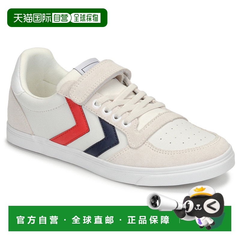 欧洲直邮hummel 儿童白色低帮平底防滑魔术贴经典复古时尚休闲鞋