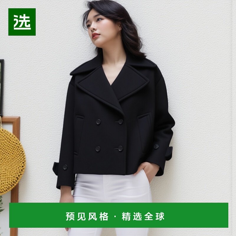 1h可退 Chloe 蔻依 女士 双排扣大衣 CH25AMA96952羊毛西装