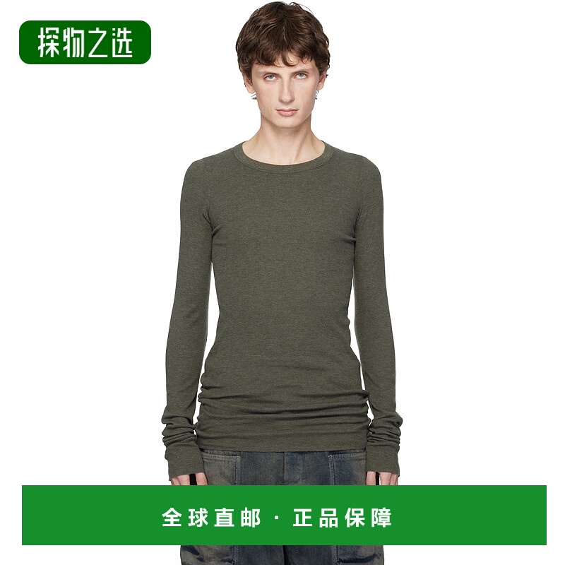 香港直邮rick owens 瑞克·欧文斯 男士 卡其色 Concordians Rib