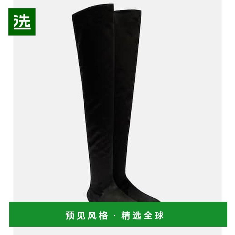 1h可退 香港直邮The Row 女士 Awar 绸缎过膝靴子 black黑色 舒适