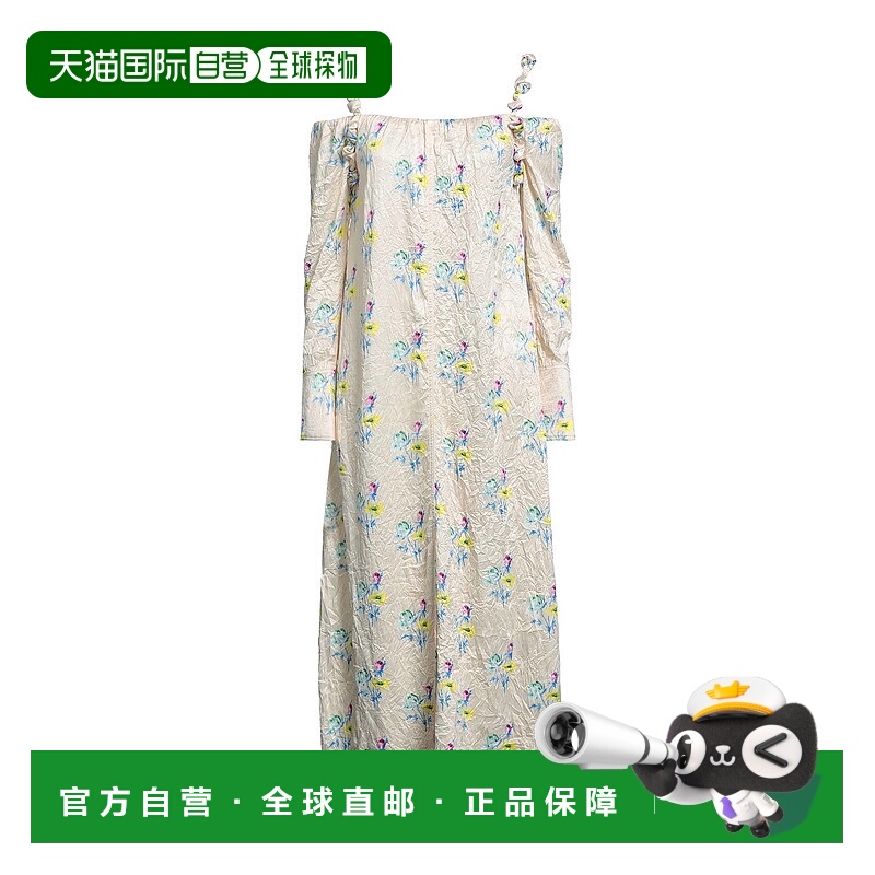 1h可退 香港直邮GANNI 甘尼 女士 长款连衣裙 beige米色 舒适时尚