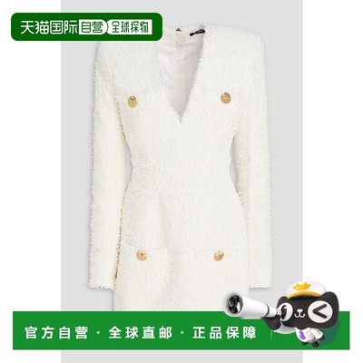 1h可退 香港直邮Balmain 巴尔曼 女士 毛圈花呢迷你连衣裙 YF1R80
