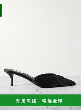 1h可退 香港直邮Alaïa 女士 55 绸缎凉拖 AA3M109TK019 black黑色