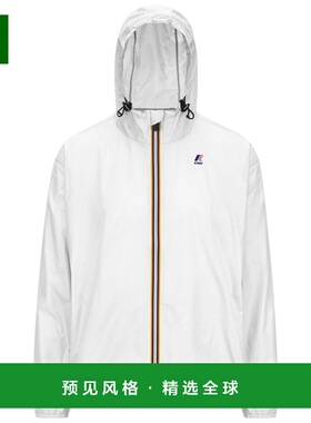 香港直邮K-WAY 男士户外风衣 K2123ZW001 SS2025 白色 连帽拉链休