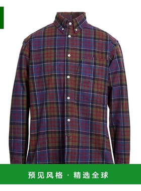 1h可退 香港直邮POP TRADING COMPANY 男士 格纹衬衫 blue蓝色 舒