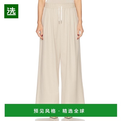 1h可退 香港直邮ST.AGNI 女士 细条纹羊毛抽绳裤子 S25519LAT女装