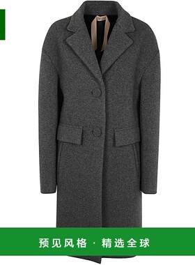 香港直邮N21 女士大衣 N02146028924 AW2024 灰色 长袖呢子大衣