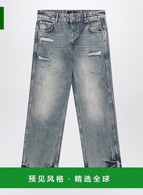 1h可退 香港直邮Represent 男士 水洗蓝色带破痕牛仔裤 MLM61486D