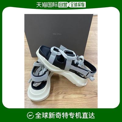 香港直邮RICK OWENSRick Owens  女款黑色宽鞋带厚底凉鞋 RP01C58