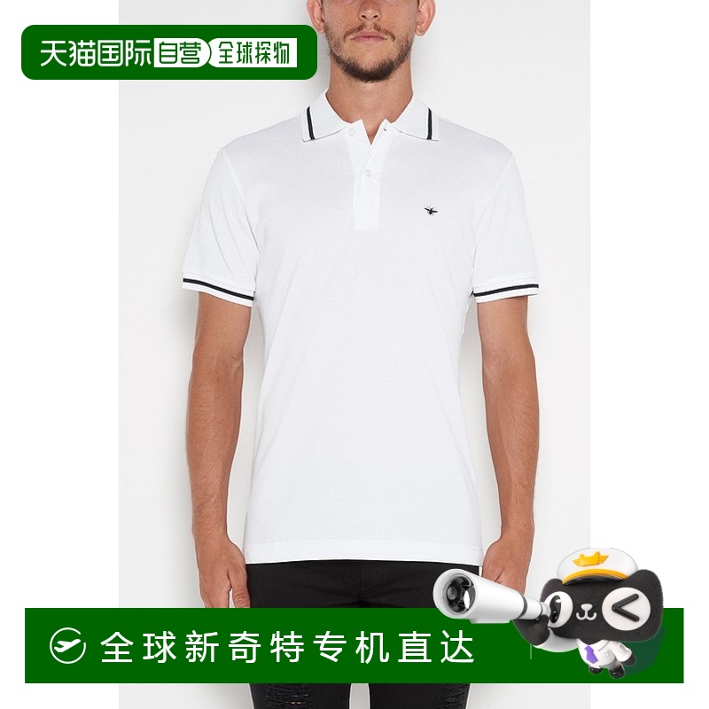 香港直邮Dior DIOR X KAWS 白色刺绣polo衫 733J805B0373短袖翻领