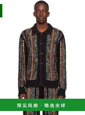 1h可退 香港直邮AMIRI 男士 黑色棉质开衫 SS22MKL001 black黑色