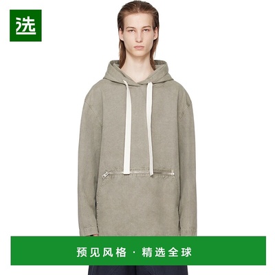 1h可退 香港直邮J.W. Anderson 男士 灰色成衣染色连帽衫 JK0311P