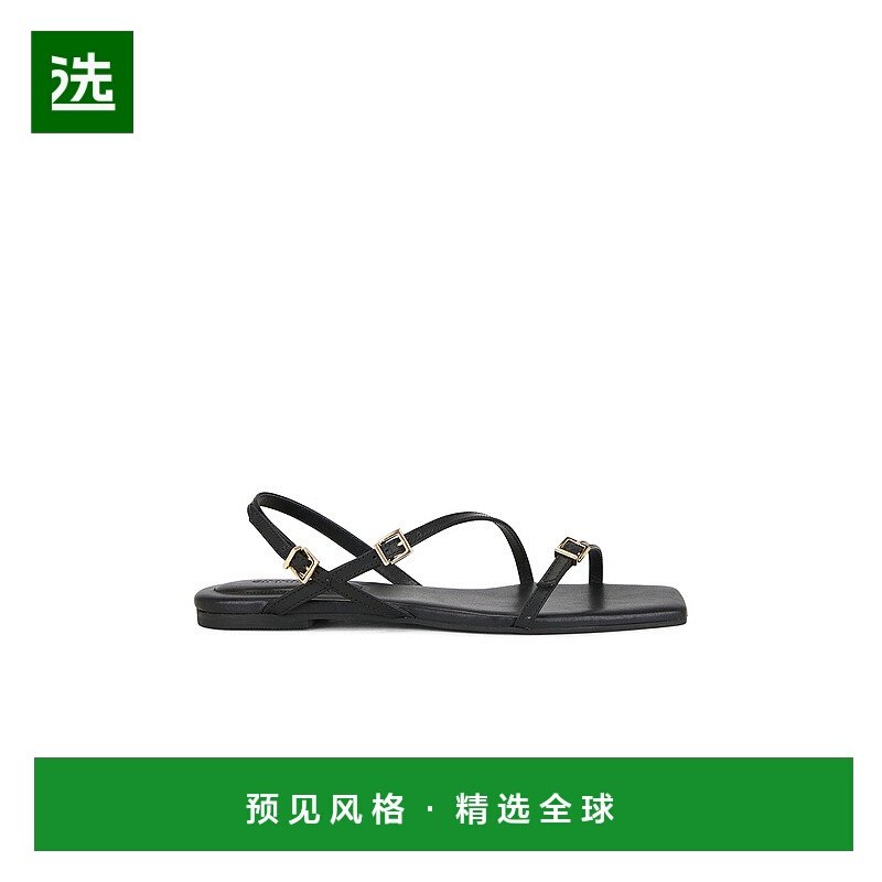 1h可退 香港直邮Simkhai 女士 'Carey' 皮质缠带平底凉鞋 425S015,女鞋,时装凉鞋,淘宝优惠券,粉丝福利购,淘宝优惠卷