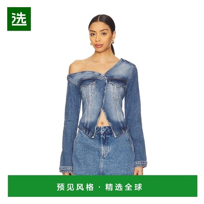 1h可退 香港直邮GOOD AMERICAN 女士 不对称牛仔布衬衫 GFD199MD