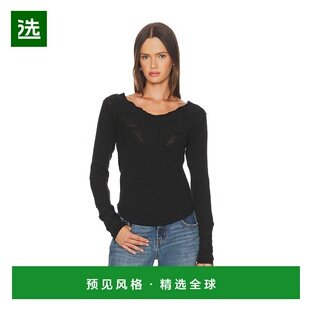 1h可退 香港直邮Free People 自由人 女士 蝴蝶斑纹翻边上衣 OB23