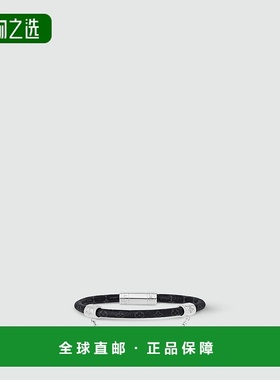 1h可退 欧洲直邮LV/路易威登 男士银色/黑色金属/帆布手链新款