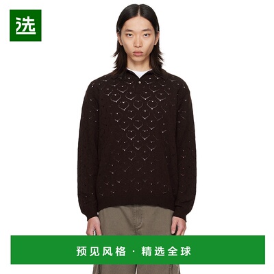 1h可退 香港直邮vowels 男士 棕色孔眼 Polo 衫 KW01825 brown棕