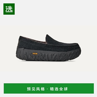 欧洲直邮UGG Ascot男士羊毛黑色厚底拖鞋