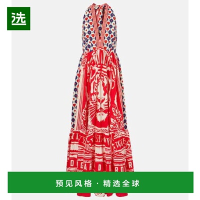 1h可退 香港直邮camilla and marc 女士 挂脖棉府绸长款连衣裙