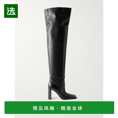 1h可退 香港直邮AlaÏa 女士 90 皮质过膝靴子 AA3O2002I052长靴