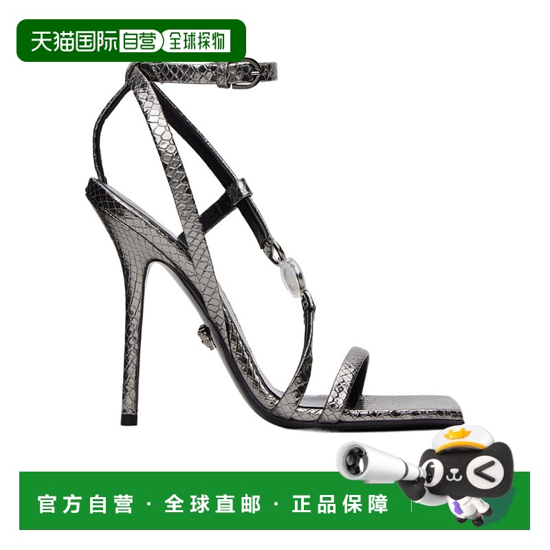 香港直邮Versace 蛇纹压花高跟凉鞋单鞋 10121311A10001细高跟