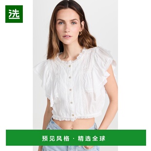 1h可退 香港直邮LOVESHACKFANCY 女士 Nora 上衣 beige米色 舒适