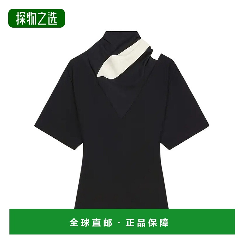 香港直邮Courreges 拼接围巾上衣 125CTO390PL0170羊毛