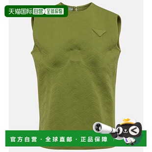 香港直邮Prada 针织上衣 普拉达 徽标无袖 green绿色 女士 1h可退