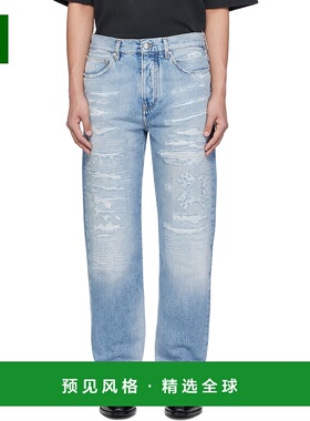 1h可退 香港直邮AMIRI 男士 蓝色 MA Quad Repaired Straight 牛