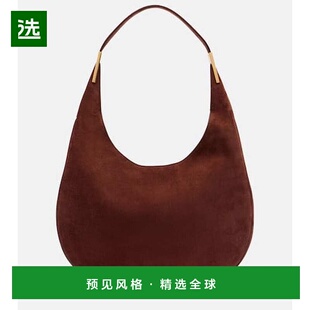 1h可退 香港直邮SAVETTE 女士 佛罗伦萨中号绒面革肩包 brown棕色
