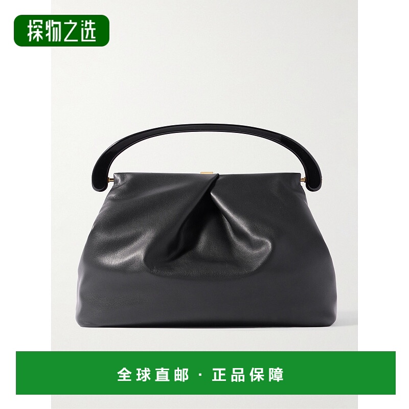 香港直邮Dries Van Noten 德赖斯·范诺顿 女士 褶裥皮革手提包 2