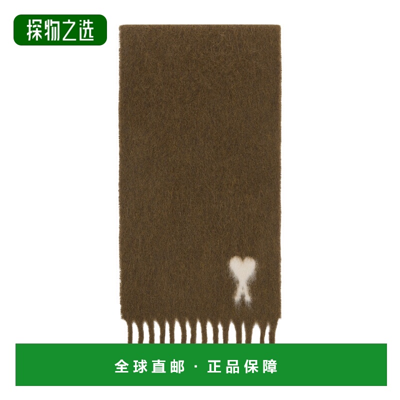 香港直邮Ami Paris Ami de Coeur 羊驼毛围巾 H25USF673AW0004.