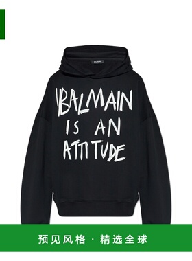 香港直邮BALMAIN 男士卫衣 GH1JT250GF40EAB SS2026 黑色 长袖连