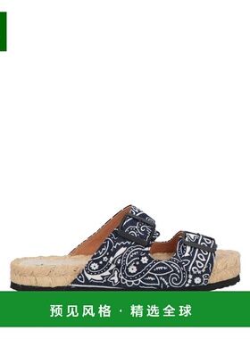 1h可退 香港直邮manebi 女士 帆布面凉鞋 blue蓝色 舒适时尚