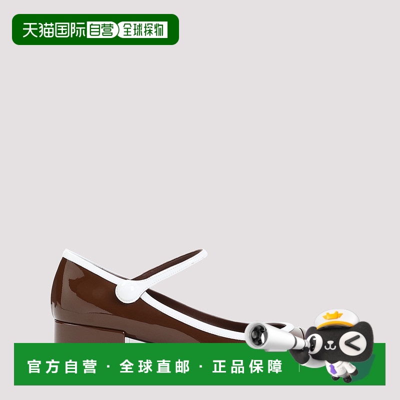 1h可退 香港直邮Miu Miu 缪缪 女士 棕色皮质浅口鞋 5I435EFA0350