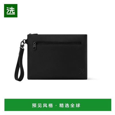 欧洲直邮LV路易威登 Takeoff男士黑色小牛皮拉链开合公文包手提包