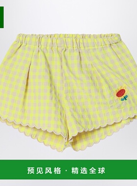 1h可退 香港直邮bobo choses 女士 黄色布织短裤(Vichy) B125AB04