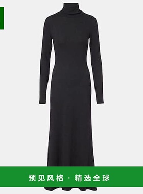 1h可退 香港直邮Staud 女士 Vanya 高领针织长款连衣裙 grey灰色