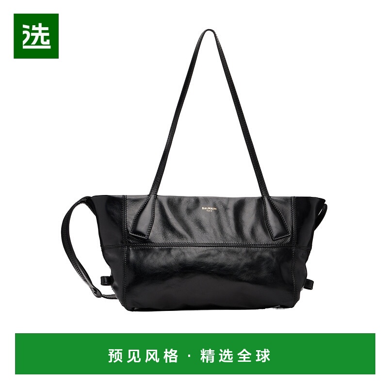 香港直邮Balmain 小号 Track Zips 牛皮单肩包 FN0FG025L托特包