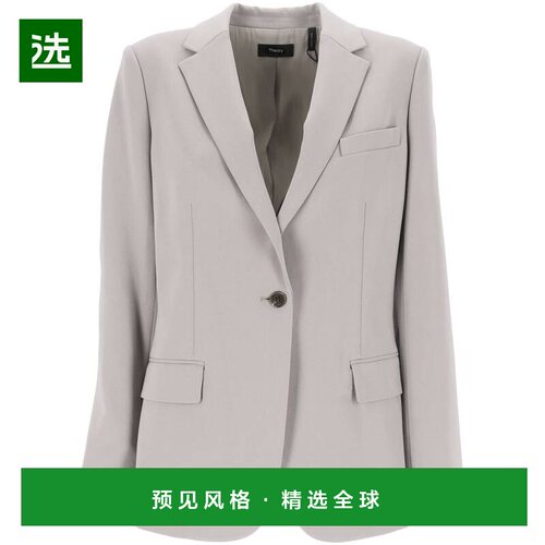 香港直邮THEORY 女士西服 J0709113B6M SS2025 灰色外套西装