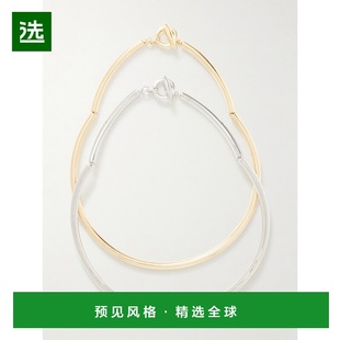 1h可退 香港直邮Roxanne Assoulin 女士 The Tubular 金色镀银项(