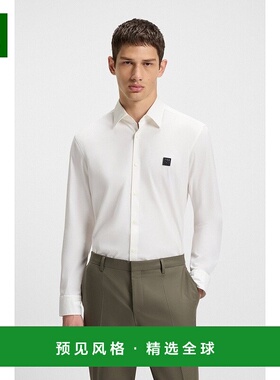 欧洲直邮HUGO BOSS雨果HUGO RED修身弹力棉质衬衫 饰有Revisi