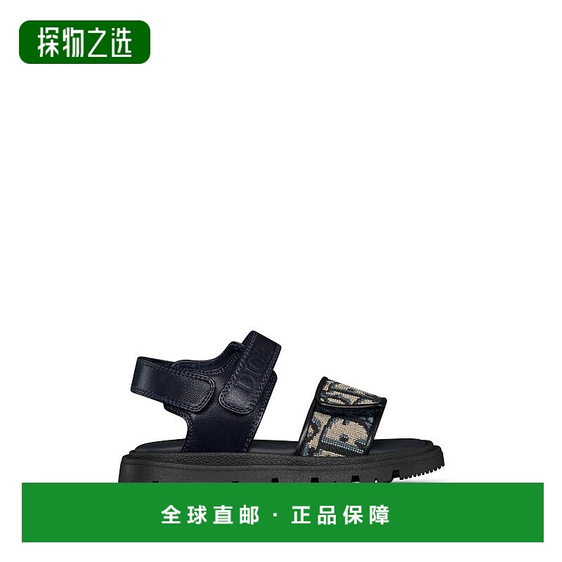 欧洲直邮Dior 迪奥 儿童蓝色帆布凉鞋