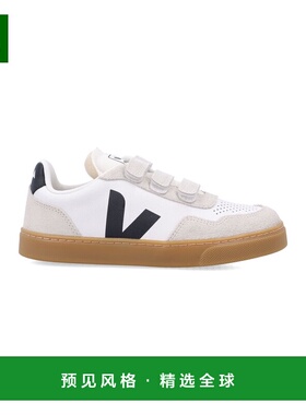 1h可退 香港直邮Veja 男童 Kid - V-90 皮质白色黑色运动鞋童鞋 S