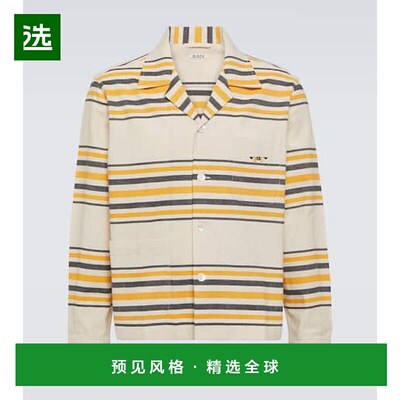 1h可退 香港直邮Bode 男士 Namesake 条纹棉质衬衫 colorful花色