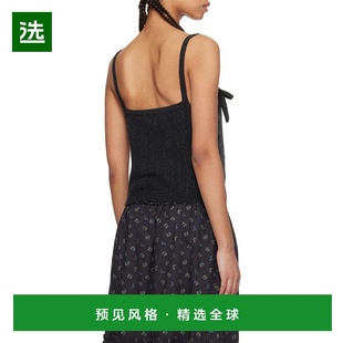 香港直邮Ganni K2417百搭舒适减龄流行穿搭高级感 麻花纹针织吊带