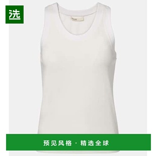 1h可退 香港直邮KHAITE 女士 Isha 棉混纺针织背心上衣 white白色