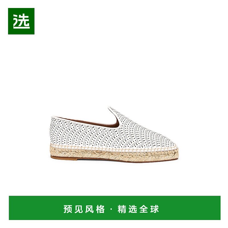 1h可退 香港直邮AlaÏa 女士 平底帆布面凉鞋 AA3P001CK042一脚蹬