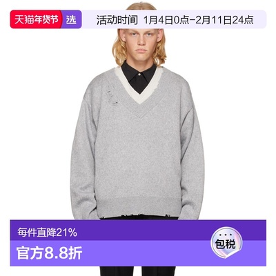 1h可退 香港直邮C2H4 男士 灰色叠层毛衣 SUKW028 grey灰色 舒适