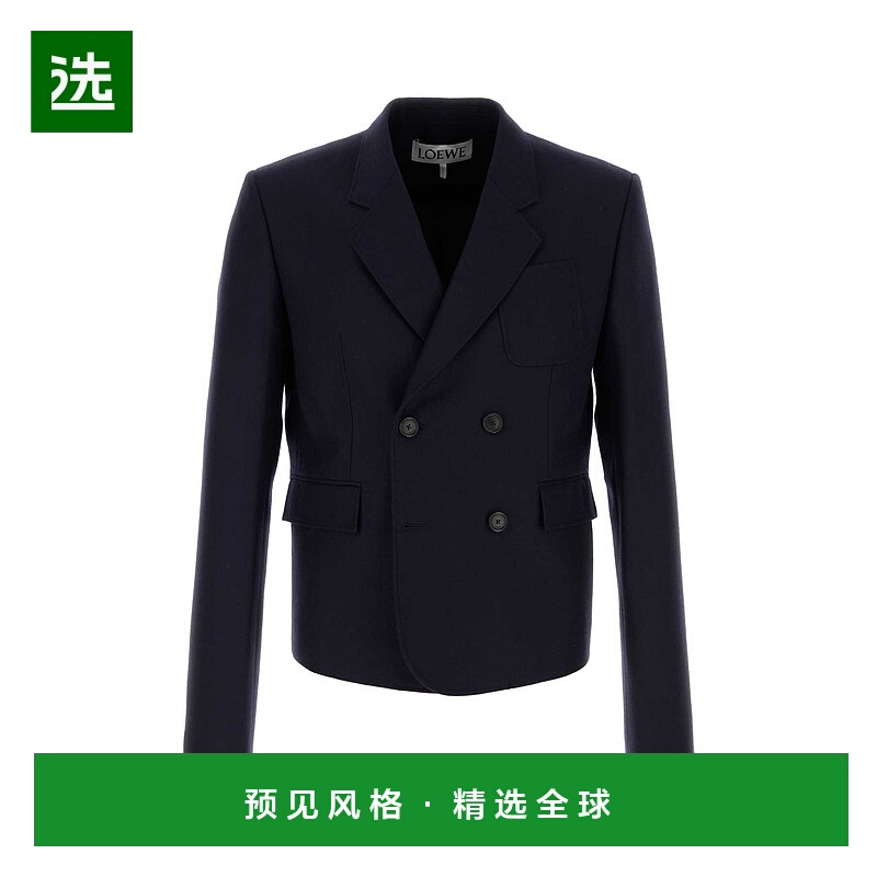 香港直邮LOEWE 罗意威 男士 海军蓝羊毛西装外套 HSM1Y03W14NAVYM